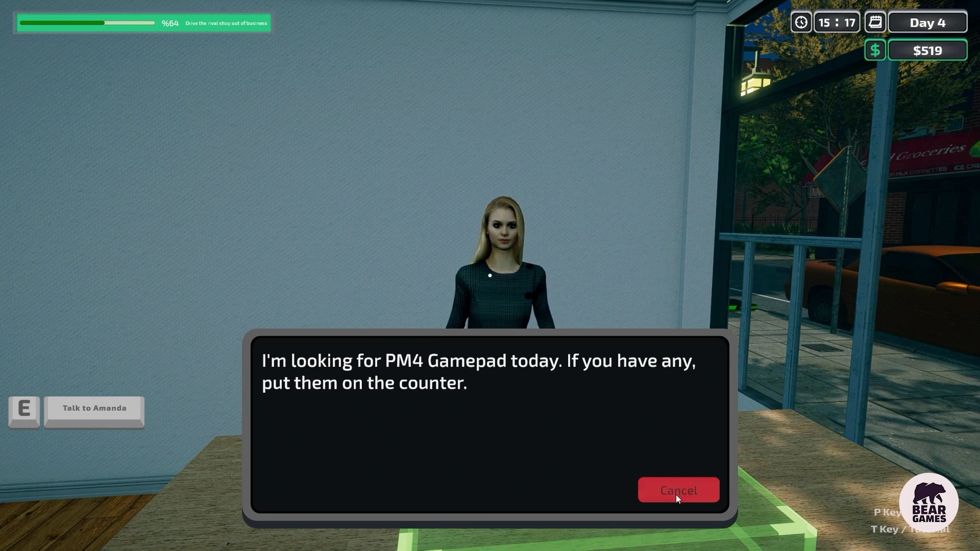 Customer request and dialogue panel